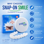Removable White Teeth Veneers Covers Gaps, Yellow, Missing & Crooked Teeth - One Size Fits All, No Dentist Needed
