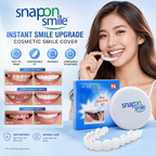 Removable White Teeth Veneers Covers Gaps, Yellow, Missing & Crooked Teeth - One Size Fits All, No Dentist Needed