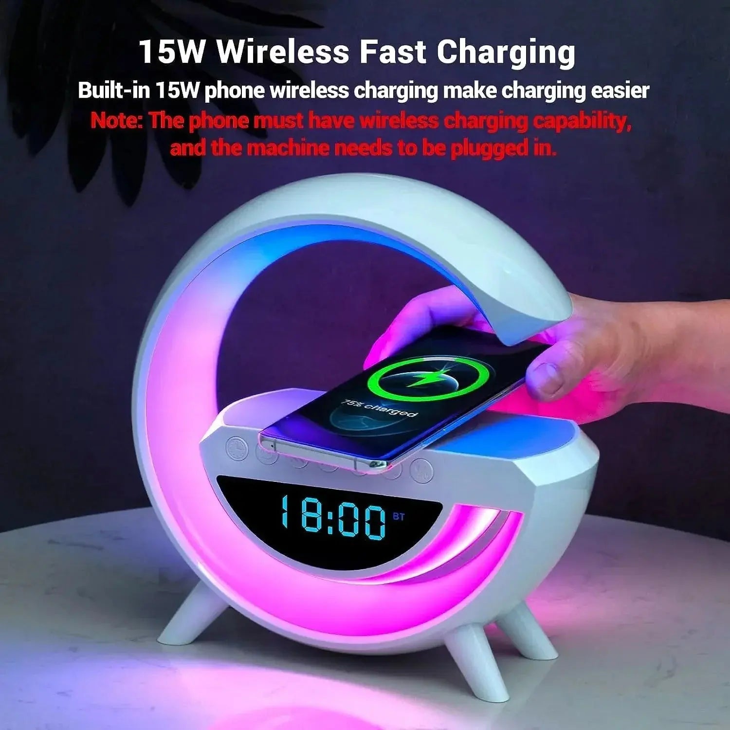 Google Digital Led wireless charger Speaker