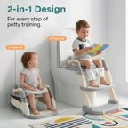 2-in-1 Toddler Potty Training Seat for babies with Step Stool Ladder
