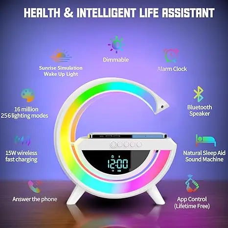 Google Digital Led wireless charger Speaker